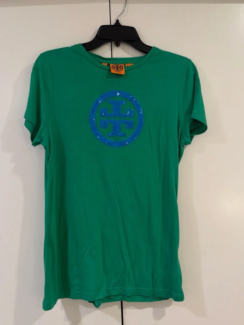Tory Burch Emerald Tee with Blue Logo